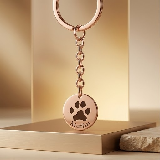 Porte-clés Empreinte. Sa trace, avec vous à chaque trajet