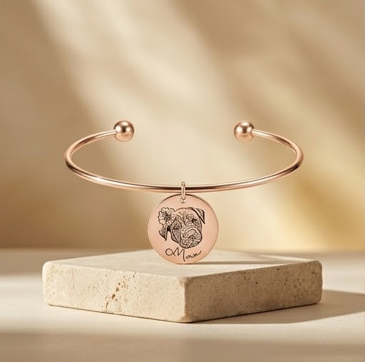 Jonc Portrait — Son âme, enlacée à votre poignet